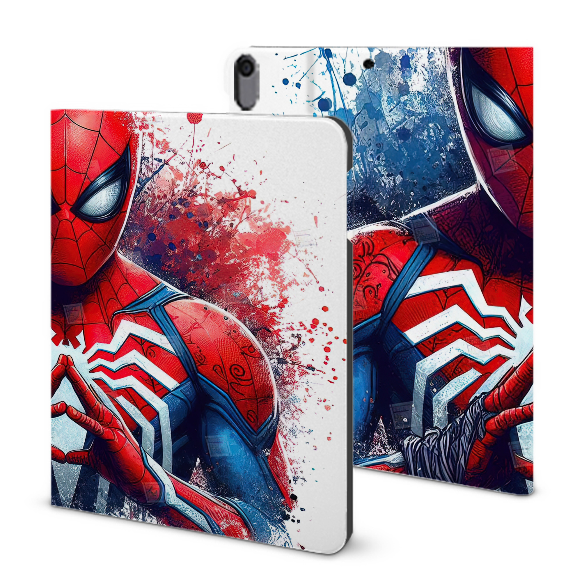（画像用） Spider Man スパイダーマン IPad ケース ブック型 PUレザー TPU 耐衝撃 軽量 薄型 ペン収納なし 全面保護 IPad 各モデル対応